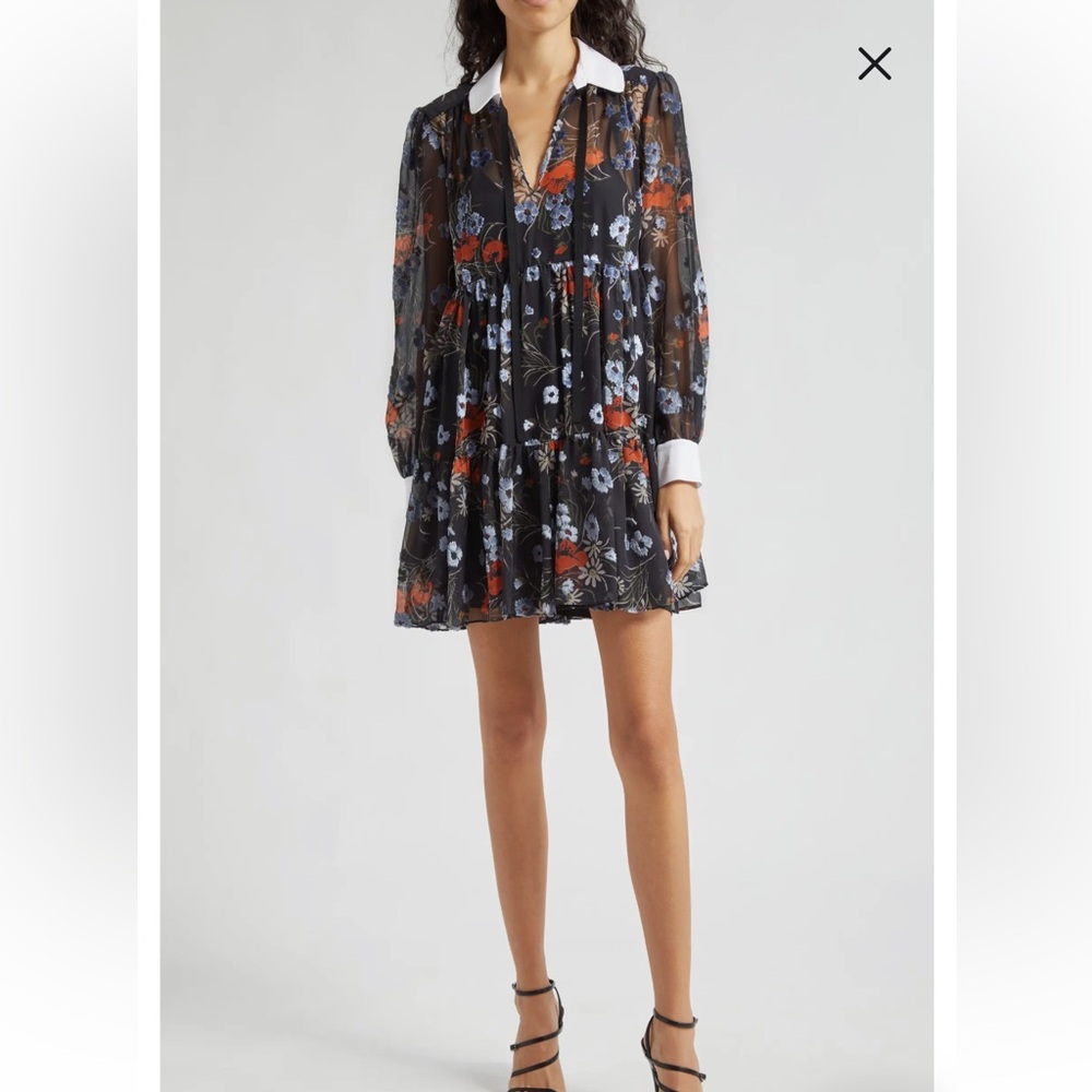 Cinq à Sept Vianne Floral Long Sleeve Shirtdress